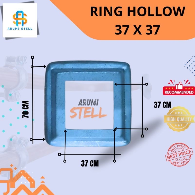 Ring Hollow 37 x 37 / Besi Plat Minimalis /Pagar Ornamen
