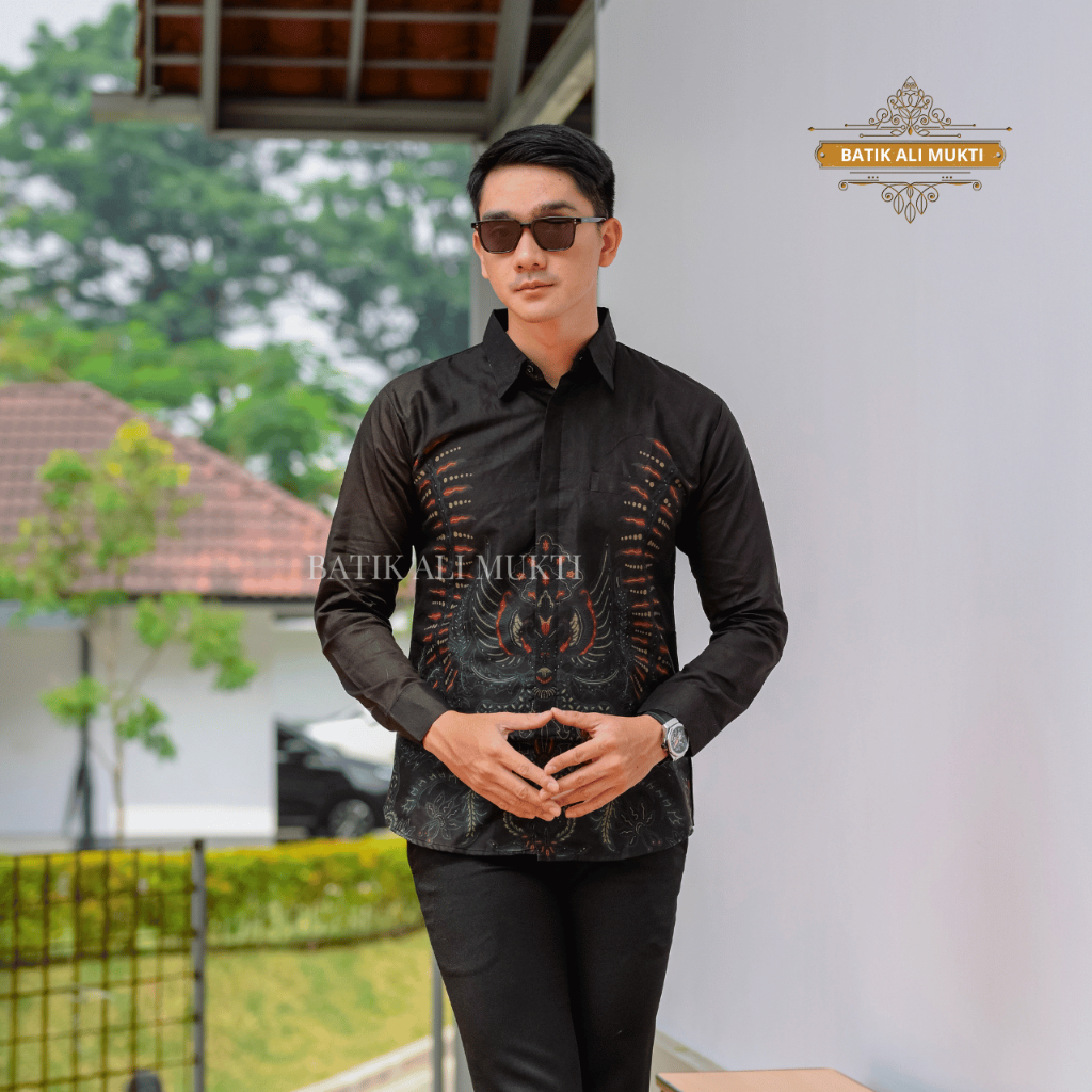 Batik Slimfit Pria Lengan Panjang Baju Kemeja Kondangan Anak Muda Katun Halus Furing Motif Jayakarta
