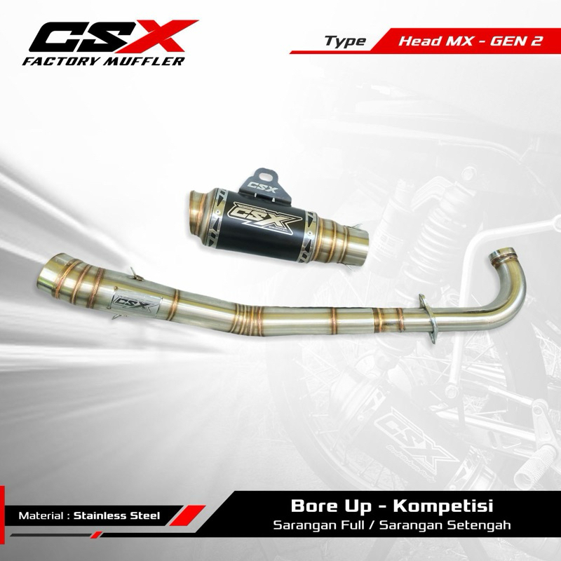 Knalpot Racing CSX - PNP KPH HEAD MX - type Gen 2 - by CSX factorg muffler
