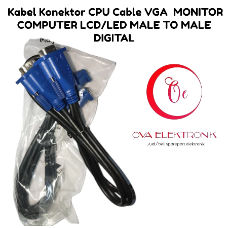 Kabel Konektor CPU Cable VGA Kabel VGA to VGAKABEL VGA MONITOR COMPUTER LCD/LED MALE TO MALE DIGITAL
