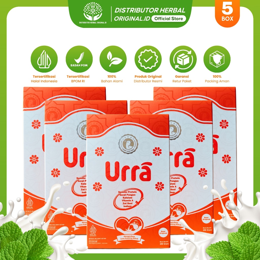 

5 Box URRA Official Susu Kambing Saneen Asli Penambah Berat Badan & Tinggi Badan Anak 100% Original