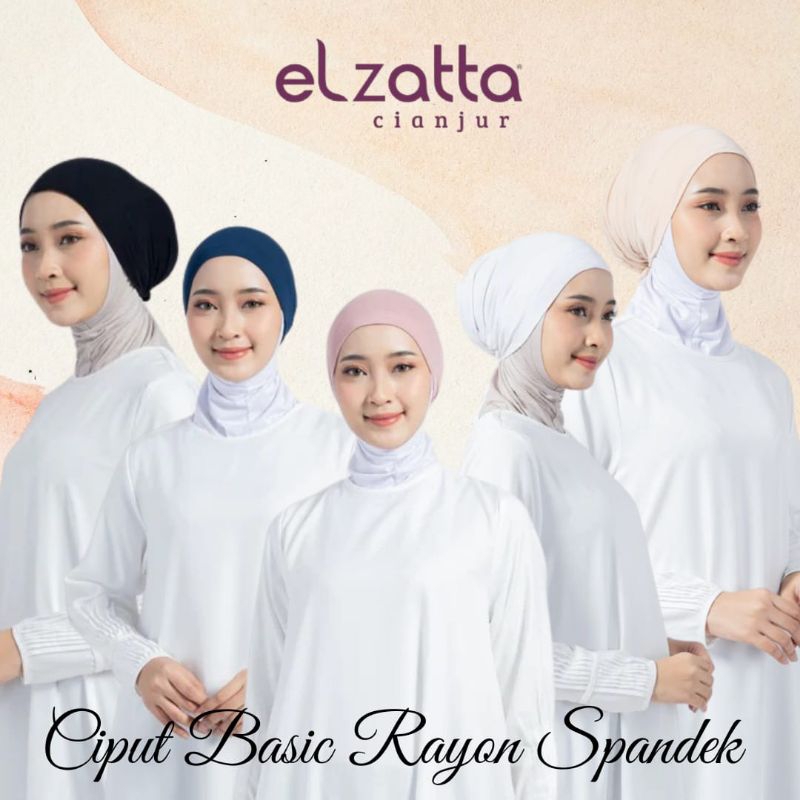 ELZATTA CIPUT BASIC RAYON SPANDEK BAHAN RAYON PREMIUM CIPUT TURBAN CIPUT TALI BELAKANG ELZATA TERBAR