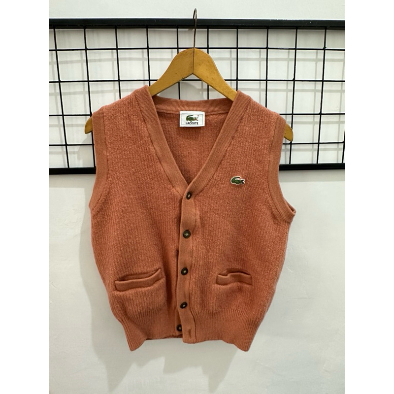 vest rompi outer lacoste tebal rajut wol full embos