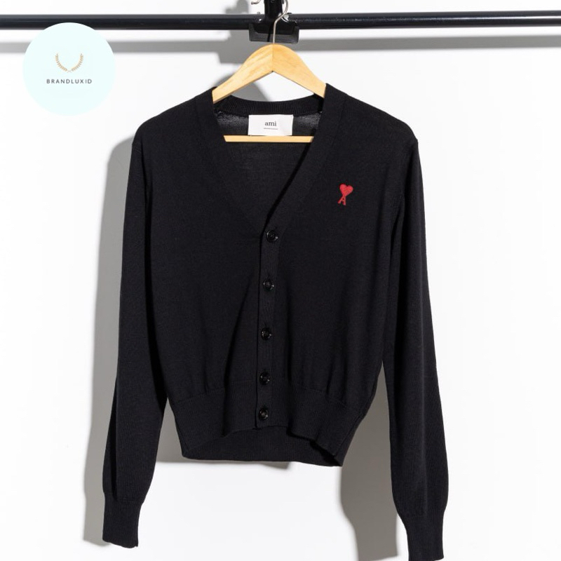 Ami Paris Red ami de coeur cardigan