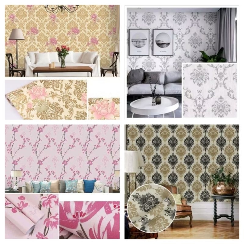 Wallpaper Dinding Ruang Tamu Motif Ukir Coklat Elegan Mewah Wallpaper Dinding Kamar Tidur Wallpaper 