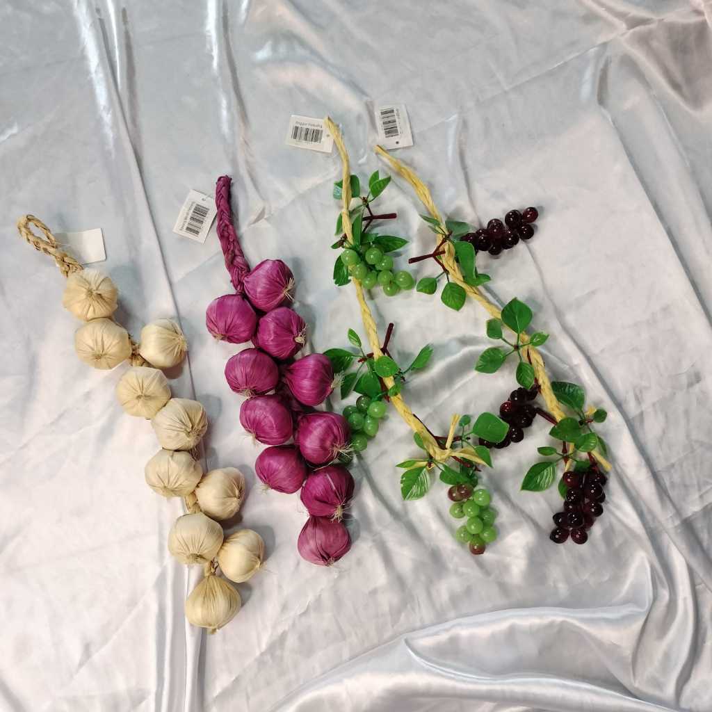 buah renceng artificial// buah renceng hias/sayuran renceng/hiasan dekorasi dapur