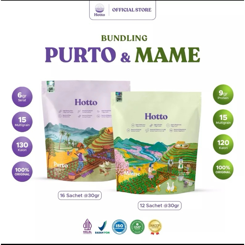 

Paket bundling (1 Pouch Hotto Mame + 1 Pouch Hotto Purto)