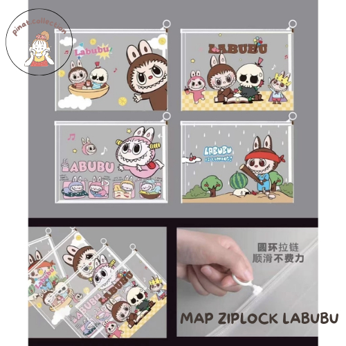 

PINAT.COLLECTION - ZIPPER A4 B5 MAP BENING / FOLDER DOKUMEN KERTAS BUKU LABUBU / MAP KARAKTER LABUBU / MAP ANAK-ANAK