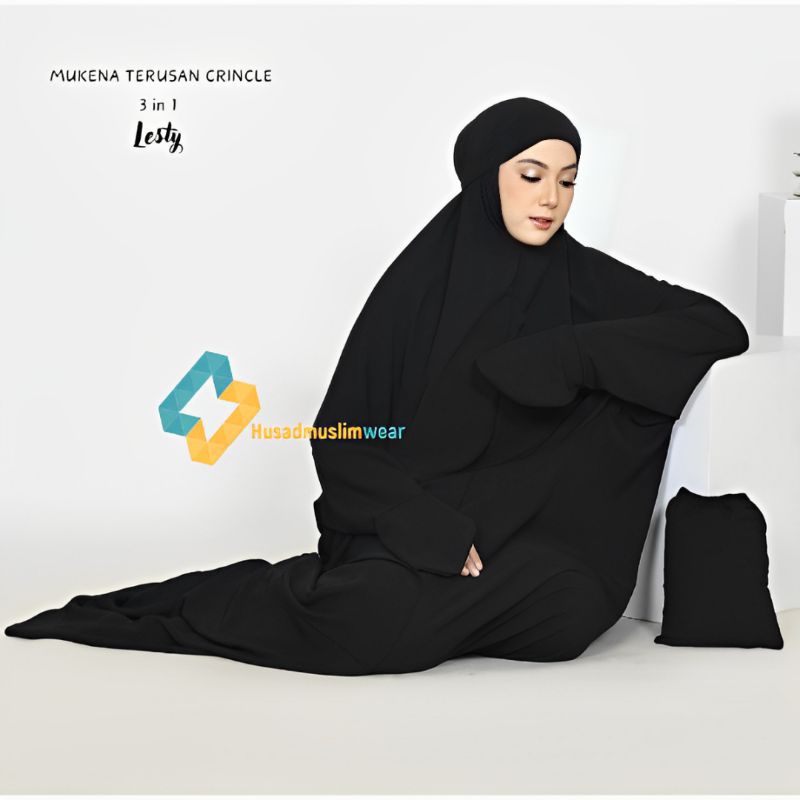 Mukena Terusan Crincle Airplow 3in1 Mukena Terusan Crincle Dewasa,Mukena 3in1