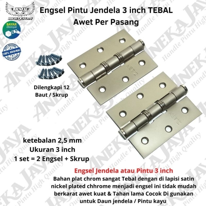 ENGSEL TEBAL 3 INCH ENGSEL JENDELA 3 INCH 2,5mm