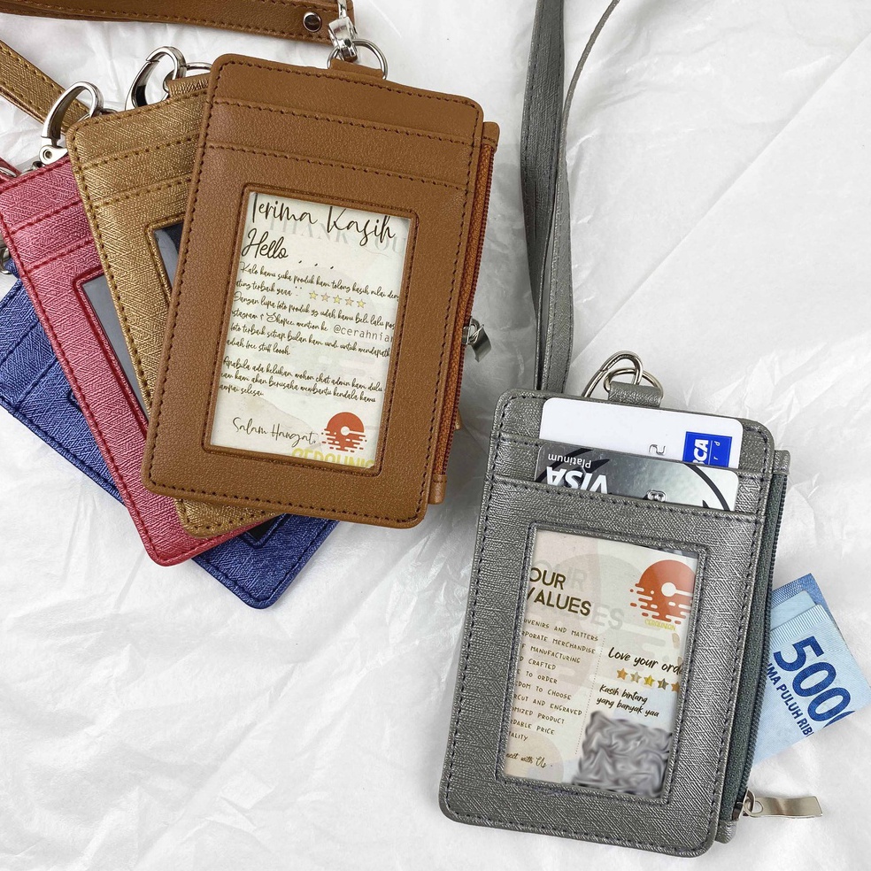 

Super Quality ID Card Holder Tali 5 Slot kartu 1 Slot Bersleting TERHITS mewahnian SPARK