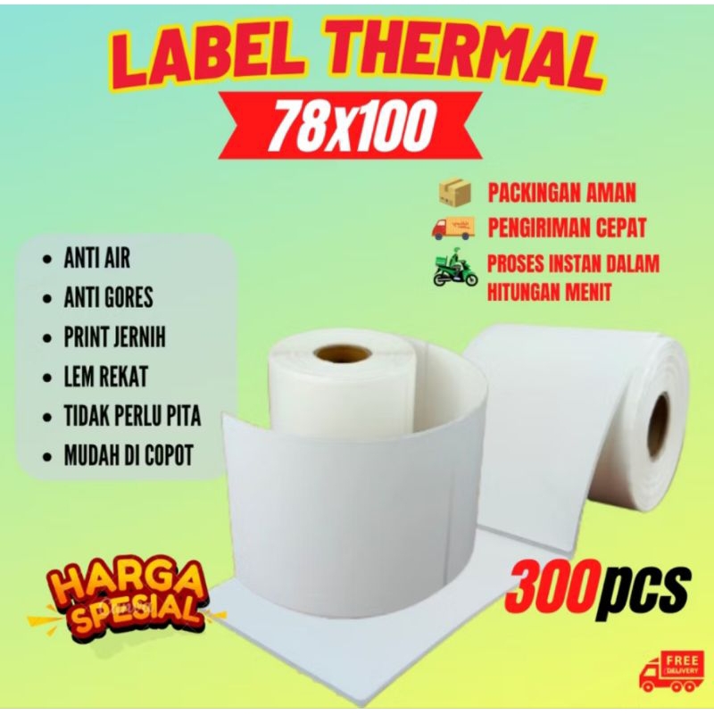 

KERTAS THERMAL 78X100 LABEL STIKER BARCODE TERMURAH