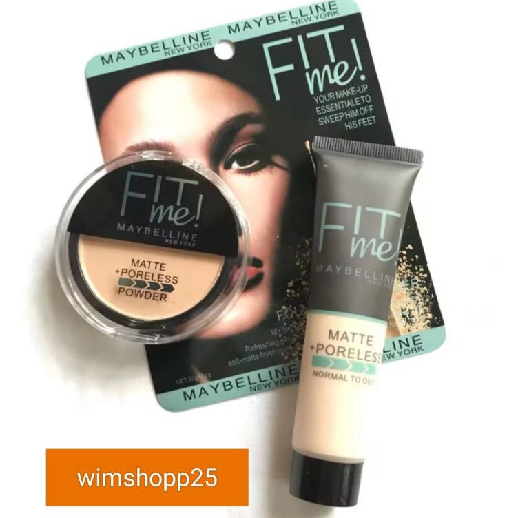 Potongan Harga  Paket Maybelline Fit Me 2 in 1 Bedak  Foundation