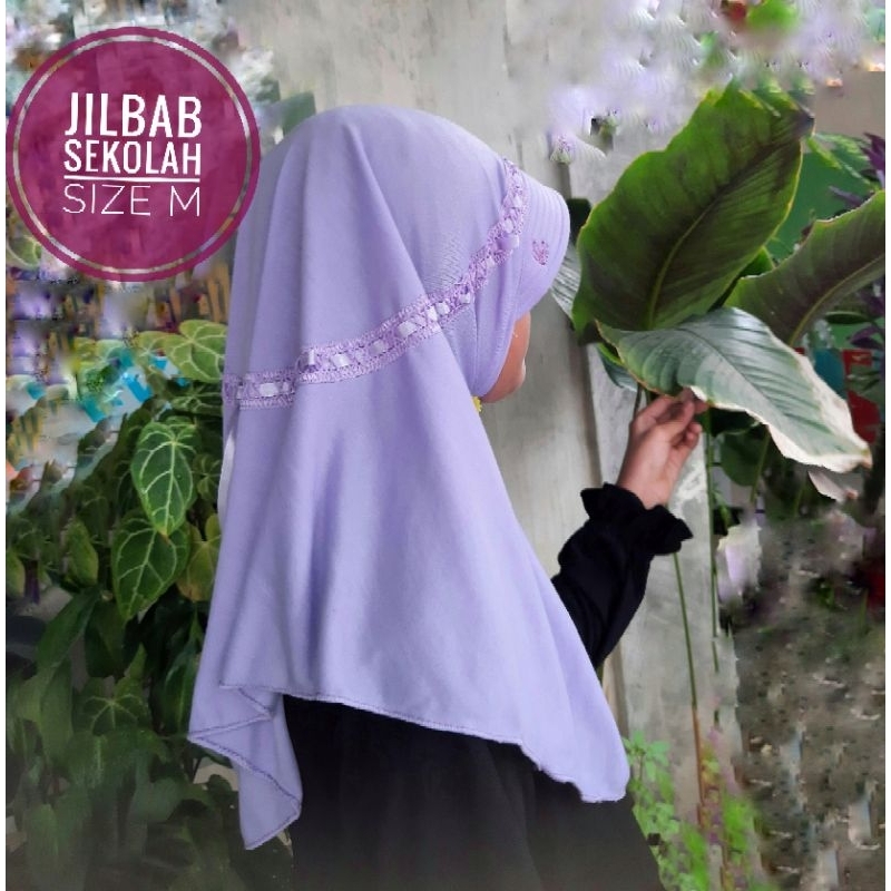 JILBAB SEKOLAH ANAK TK/SD SIZE M RABBANI KW UNGU MUDA