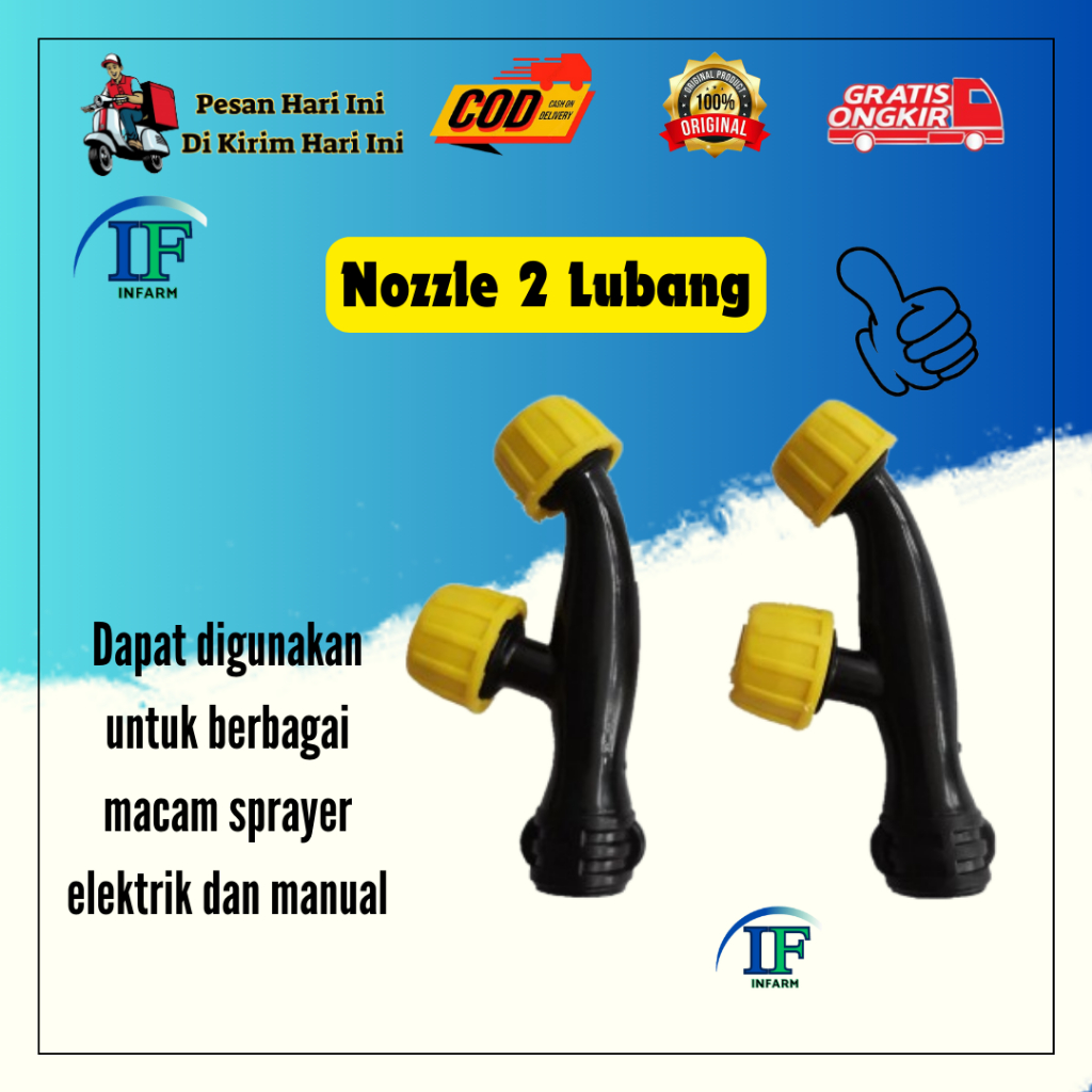 NOZEL NOZZLE SPRAYER ELEKTRIK KEPALA 2 NOZEL KNAPSAK INNFARM