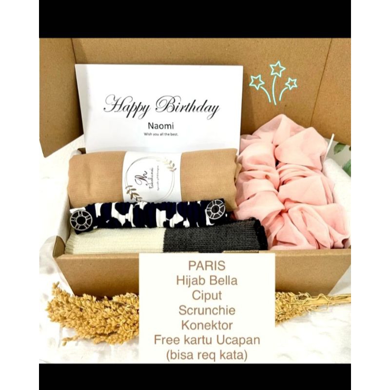 

Hampers Hijab Hadiah Ulang Tahun Muslimah
