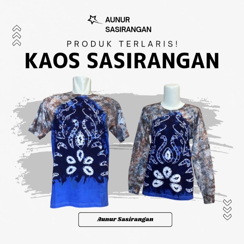 KAOS SASIRANGAN Lengan Panjang/Pendek Bahan COTTON COMBED Pria & Wanita