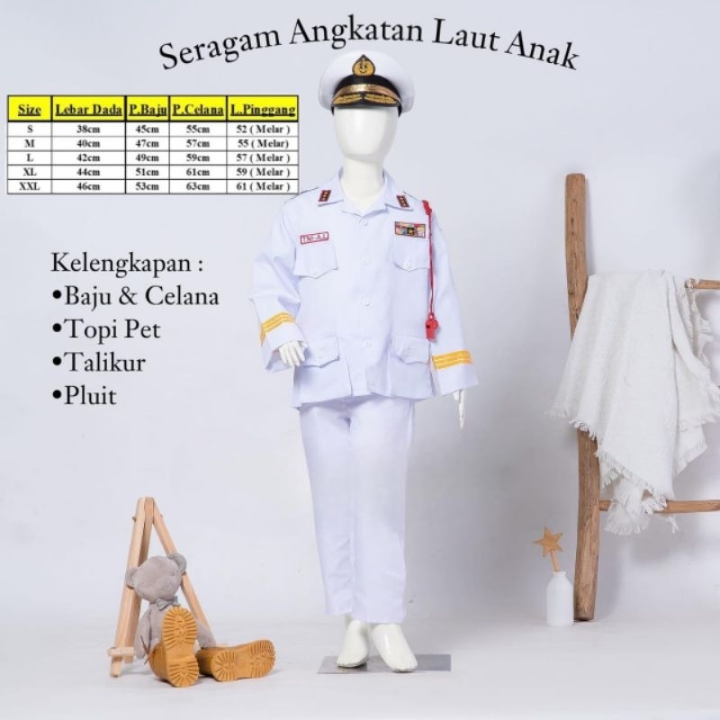 BAJU TNI AL ANAK LAKI LAKI KOSTUM TNI AL ANGKATAN LAUT ANAK LAKI LAKI