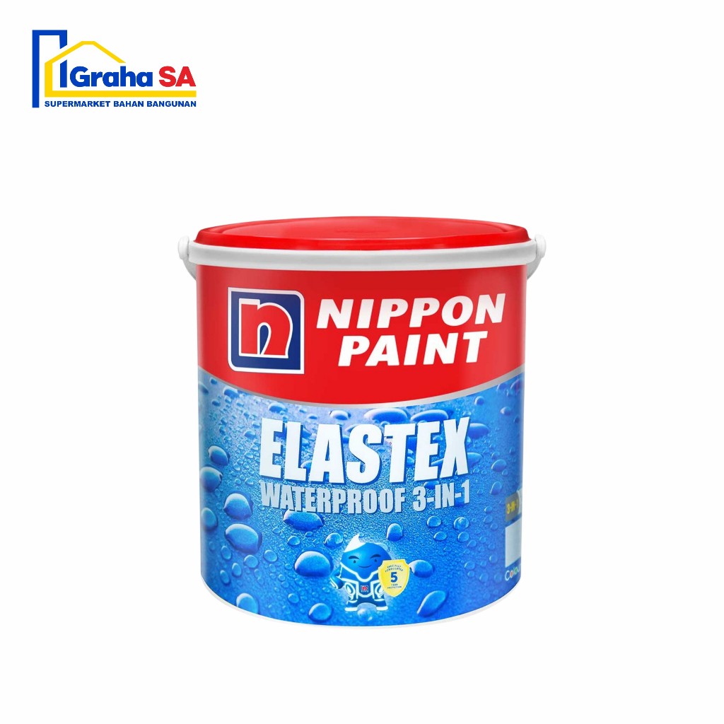 CAT TEMBOK WATERPROOF ELASTEX NIPPON PAINT 4 KG / EKSTERIOR INTERIOR / CAT ANTIBOCOR