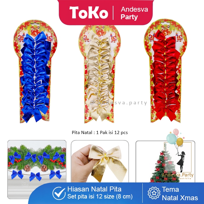 

pita hiasan natal / pita kado natal / pita hampers natal / pita pohon natal