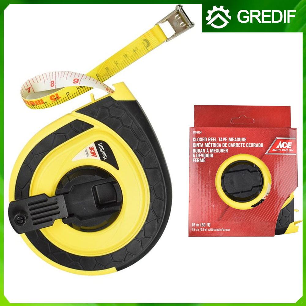 Ace Measure Tape Closed Reel Tape 15m - Meteran Gulung Portable 15 mtr