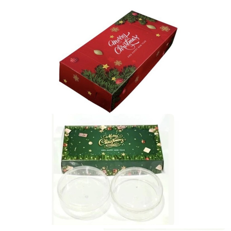 

( 10 pcs ) Kotak Box Brownies Natal Dus Christmas 25x12x5 cm Muat 2 Toples Kue Kering 250gr