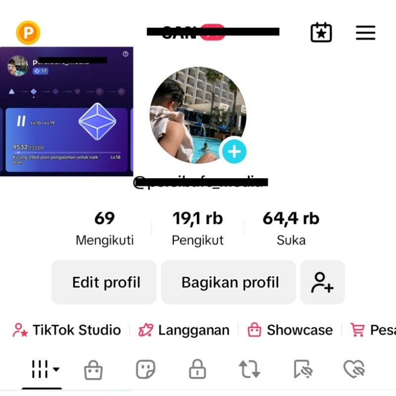 Akun tiktok level gift tinggi murah