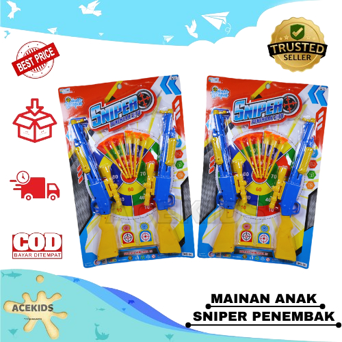 Mainan Anak Cowok Penembak Pistol Sniper Set Peluru Edukasi Acekids