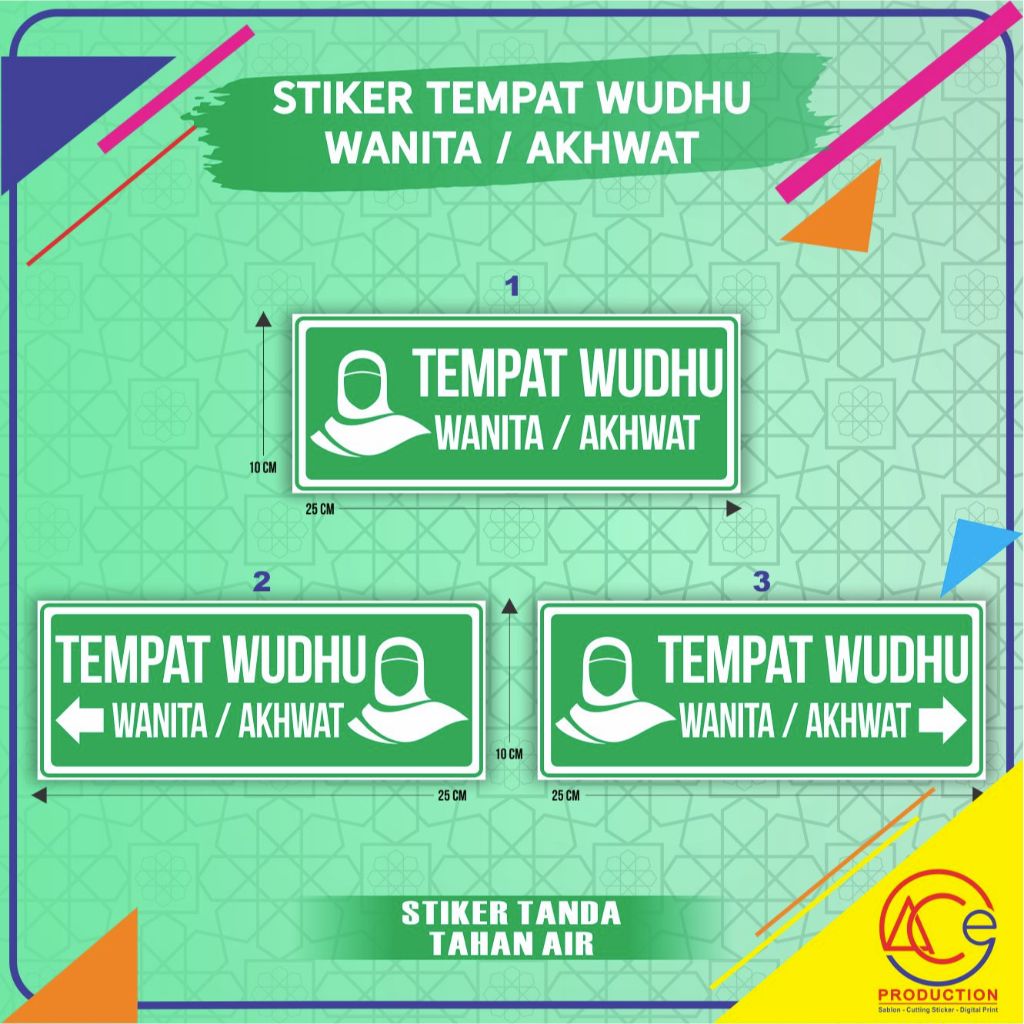 

STIKER TEMPAT WUDHU WANITA AKHWAT STIKER PENUNJUK LOKASI WUDHU WANITA AKHWAT