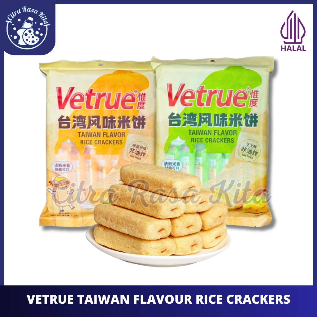 

Vetrue Taiwan Flavour Rice Crackers Rasa Salted Egg Yolk & Cheese 116g