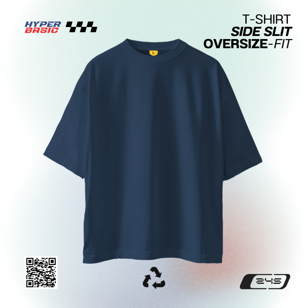 𝐇𝐲𝐩𝐞𝐫𝐛𝐚𝐬𝐢𝐜 Baju Kaos Polos Oversize Belah Samping Tanpa Saku Bahan Katun Combed 24s Pria Wanita Warn