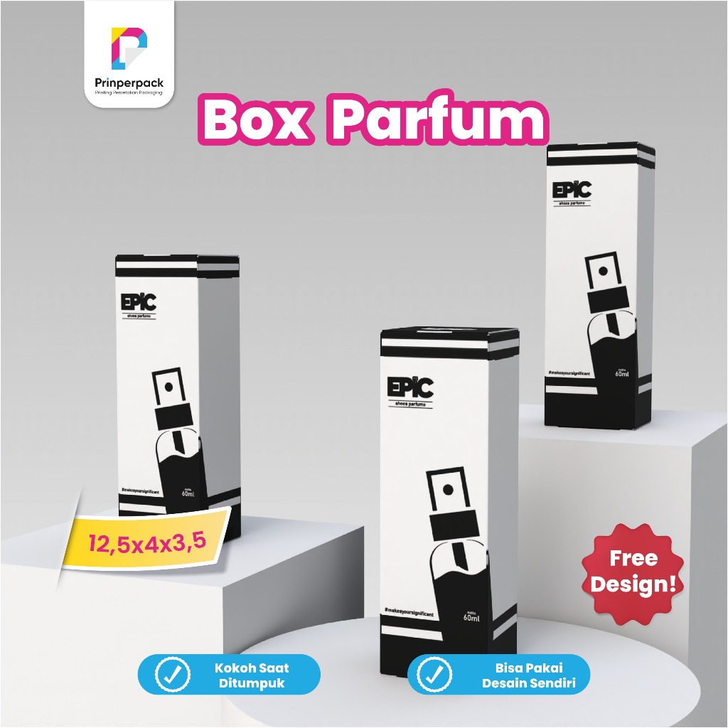 

Box parfum custom ukuran 12,5x3,5x3,5 cm /dus parfum cetak pakai logo sendiri / kemasan custom cetak / branding kemasan / packaging parfume / box parfume murah / dus botol custom