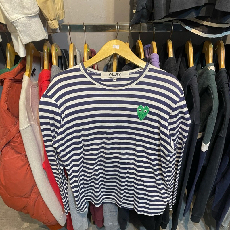 Tshirt Kaos Longsleeve Lengan Panjang Stripe Salur Play CDG Comme Des Garcons 100% Original Preloved