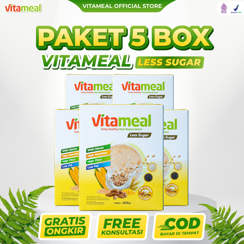 

Vitameal Les Sugar - Sereal paket 5 box 200 gram