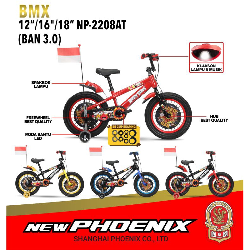 Sepeda BMX 16 inc Phoenix 2208 AT Ban Jumbo 3.0 Sepeda Anak Murah