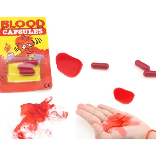 ✔️SALE Kapsul Darah Palsu Warna Merah Untuk Halloween / Pil Darah Palsu / Fake Blood / Fakeblood Kap