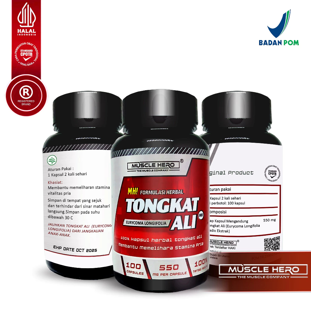 Original Tongkat Ali - MH (Muscle Hero) - 100 Kapsul BPOM