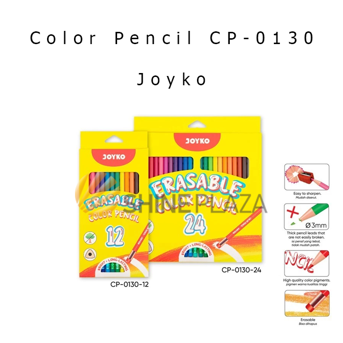 

Erasable Color Pencil Pensil Warna Dapat Dihapus Joyko CP-0130 Triangle Grip