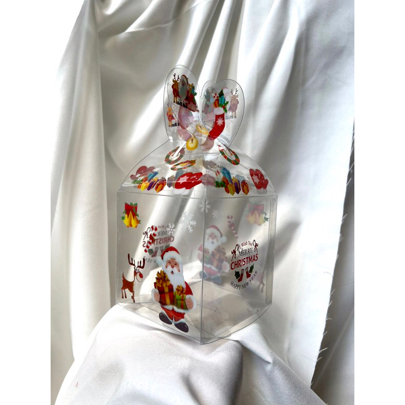 

(Min 5Pcs) Transparent Christmas Printed Souvenir Box - Mika Natal Kotak Hampers Merry Christmas