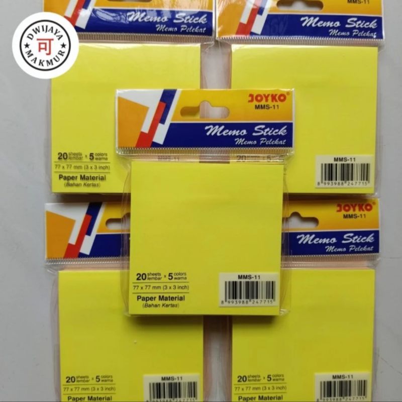 

Memo Stick Joyko / Sticky Notes MMS-11 5 warna x 20 lembar (100 lembar)