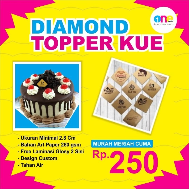 

Diamond Topper Logo Kue / Tag Label Cake MURAH