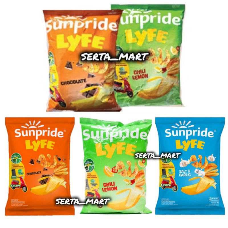 

Sunpride Lyfe Cavendish Banana Chips 55gr - Sunpride Keripik Pisang Coklat / Chili Lemon