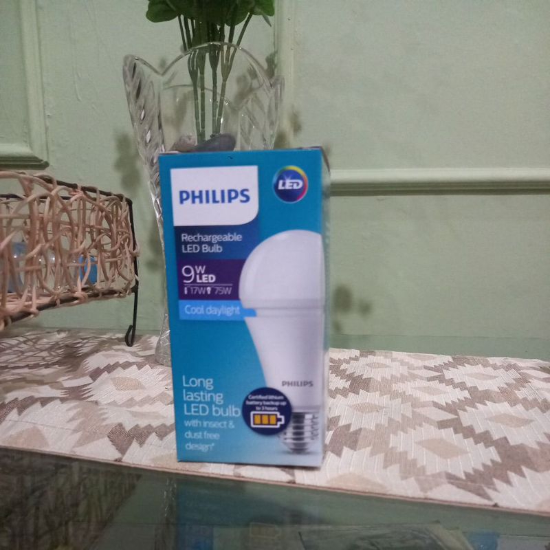 lampu philips emergency/ rechargeable 9watt
