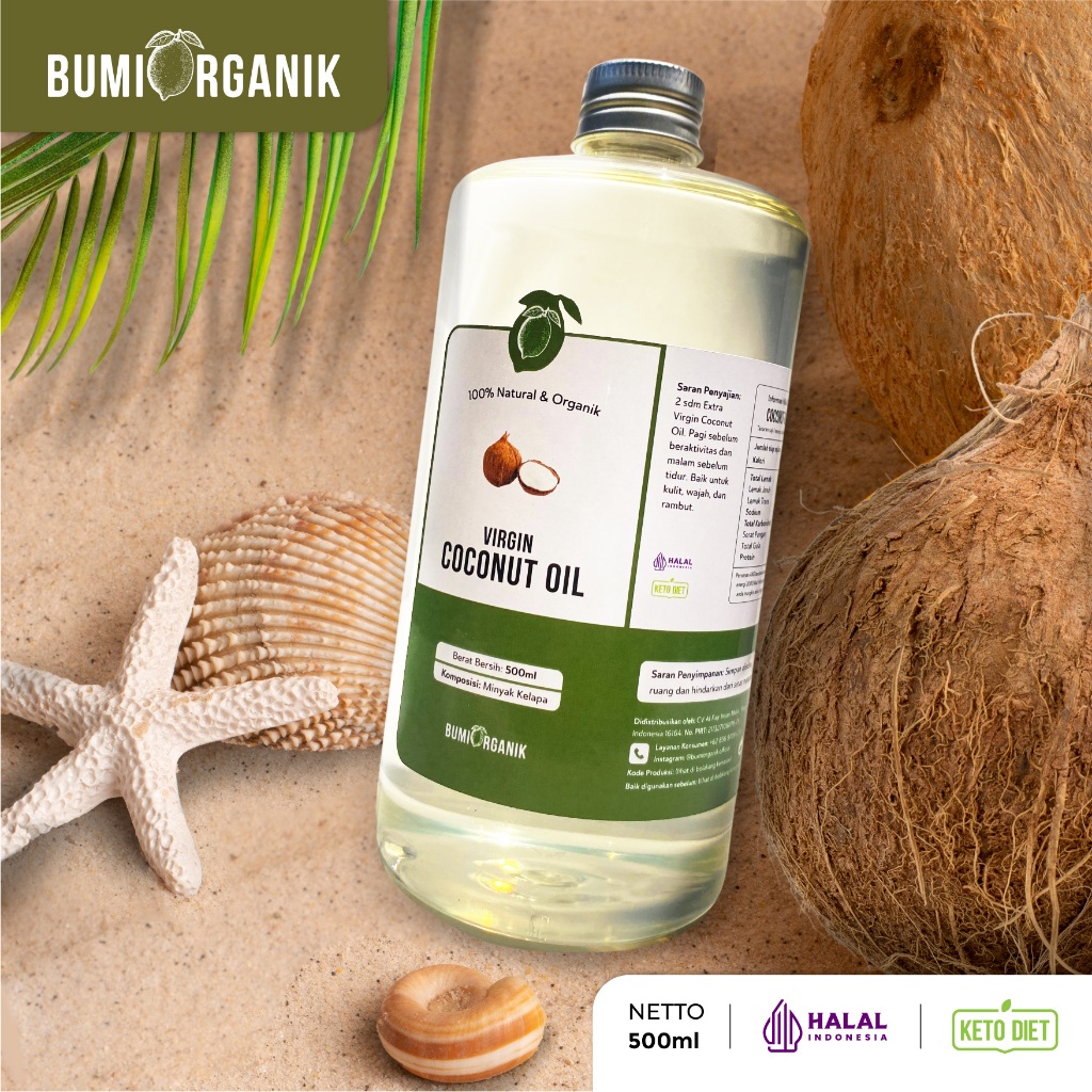 

VCO VIRGIN COCONUT OIL 500ML BUMI ORGANIK / EXTRA VIRGIN OLIVE OIL / MINYAK KELAPA ASLI 100% / VCO ORIGINAL 100% / MINYAK KELAPA MURNI / MINYAK VCO ORIGINAL / MINYAK KELAPA VCO ORI / MINYAK KELAPA UNTUK RAMBUT / MINYAK KELAPA PREMIUM TANPA CAMPURAN APAPUN