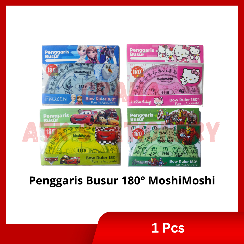 

[1 Pcs] Penggaris Busur 180º MoshiMoshi Motif Fancy / Rol Busur 180º MoshiMoshi Motif Fancy