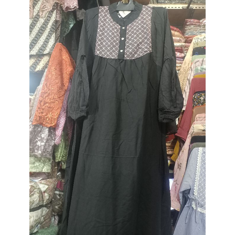 gamis rayon  twill mix renda Real Pic