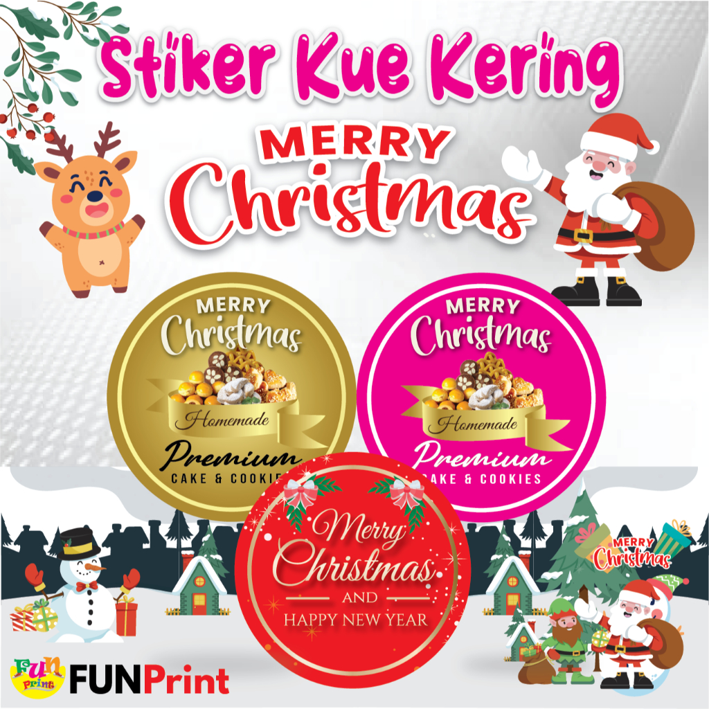 

Sticker toples thema Natal / stiker chrismast