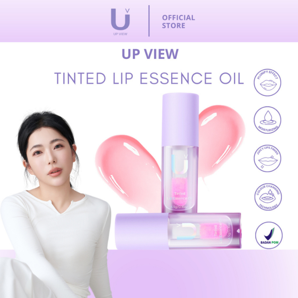 Up View Tinted Essence Oil Serum Bibir lip balm Upview Melembabkan berubah warna natural masker
