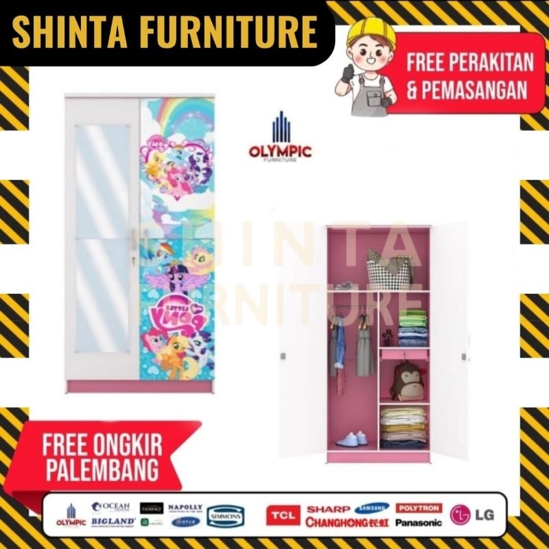 lemari pakaian 2 pintu anak karakter lemari murah olympic shinta furniture palembang