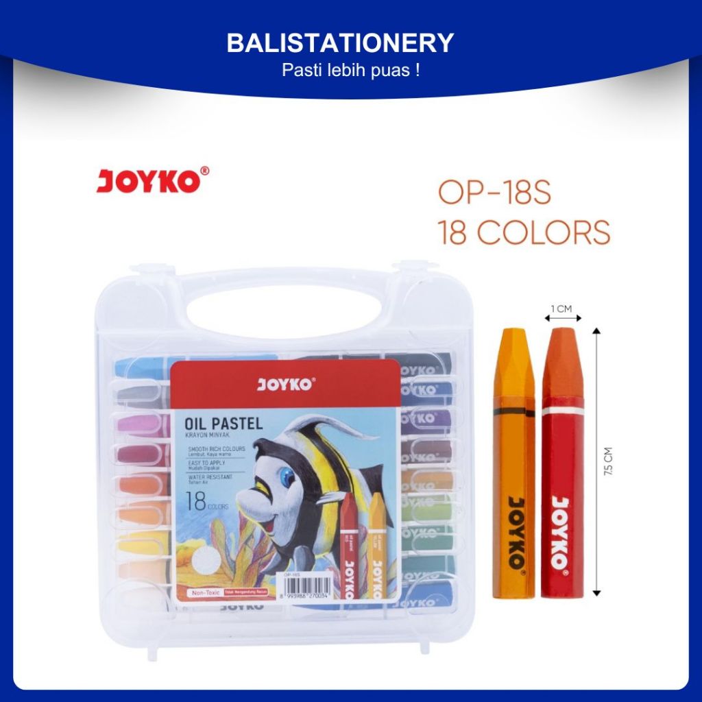 

Crayon Krayon Minyak Oil Pastel Joyko - OP-18S 18Warna